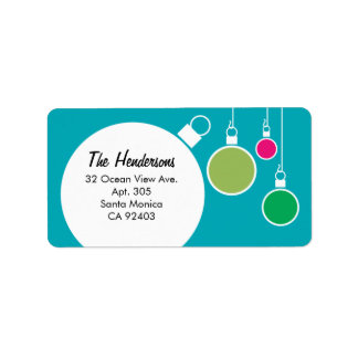 Retro Modern Christmas Return Address Label Adressaufkleber