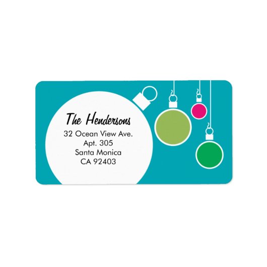 Retro Modern Christmas Return Address Label Adressaufkleber (Vorne)