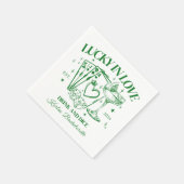 Retro Modern Cocktail Green Junggeselinnen-Abschie Serviette (Ecke)