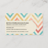 Retro Modern Colour Stripes Business Card Visitenkarte (Rückseite)