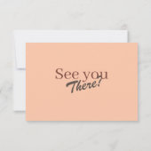Retro Modern Coral Peach Elegant Wedding RSVP Karte (Rückseite)