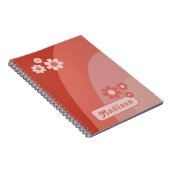 Retro Modern Curve Daisy Name Notizblock (Rechte Seite)