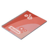 Retro Modern Curve Daisy Name Notizblock (Linke Seite)