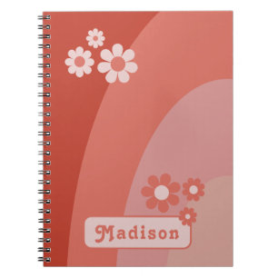 Retro Modern Curve Daisy Name Notizblock