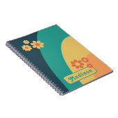 Retro Modern Curve Daisy Name Notizblock (Rechte Seite)