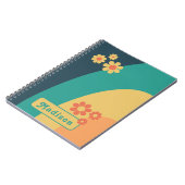 Retro Modern Curve Daisy Name Notizblock (Linke Seite)