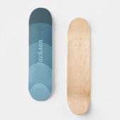 Retro Modern Curves Blau personalisiert Skateboard (Vorderseite)