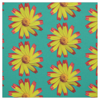 Retro Modern Daisy Floral Stoff