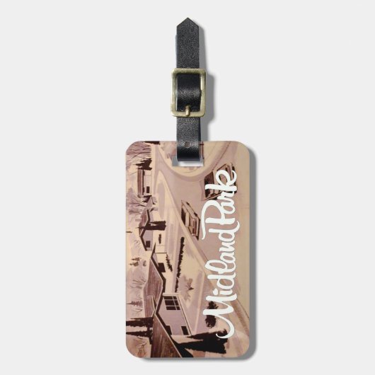 Retro Modern Design Gepäckanhänger mit Ledergurt (Vorderseite vertikal)