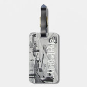 Retro Modern Design Gepäckanhänger mit Ledergurt (Rückseite vertikal)