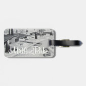 Retro Modern Design Gepäckanhänger mit Ledergurt (Rückseite horizontal)