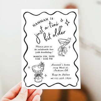 Retro Modern ein Tini Bit älter 30. Geburtstag Einladung