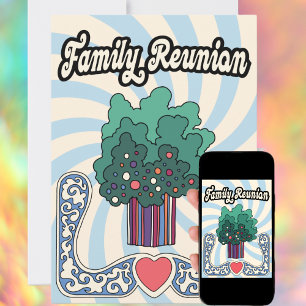 Retro Modern Family Wiedersehen Einladung