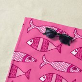 Retro Modern Fisch, Fuchsia und Light Pink Strandtuch (Beispiel)