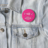 Retro Modern Fish, Fuchsia, Light Pink, Deep Pink Button (Beispiel)