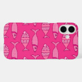 Retro Modern Fish, Fuchsia, Light Pink, Deep Pink Case-Mate iPhone Hülle (Rückseite (Horizontal))