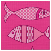 Retro Modern Fish, Fuchsia, Light Pink, Deep Pink Stoff (Nahaufnahme)