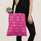 Retro Modern Fish, Fuchsia, Light Pink, Deep Pink Tasche (Von Nahem)