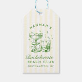 Retro-Modern Gelb & Grün Junggesellinnen-Wochenend Geschenkanhänger (Vorderseite)