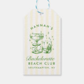 Retro-Modern Gelb & Grün Junggesellinnen-Wochenend Geschenkanhänger (Rückseite)