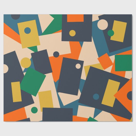 Retro Modern Geometric Dot Patchwork Abstrakt Geschenkpapier (Flach)