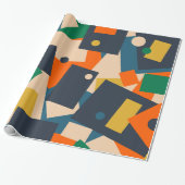 Retro Modern Geometric Dot Patchwork Abstrakt Geschenkpapier (Ungerollt)