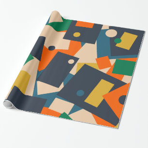 Retro Modern Geometric Dot Patchwork Abstrakt Geschenkpapier
