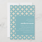 Retro Modern Geometric Pastel Blue Baby Dusche Einladung (Vorderseite)
