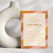 Retro Modern Geometric Pink Orange Bridal Shower Einladung