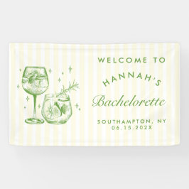 Retro Modern Green Cocktail Bachelorette Banner