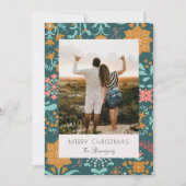 Retro Modern Green Frohe Weihnachtskarte Einladung (Vorderseite)