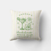 Retro Modern Green & Yellow Bachelorette Weekend Kissen (Rückseite)