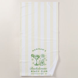 Retro Modern Green & Yellow Bachelorette Weekend Strandtuch