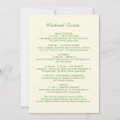 Retro Modern Green & Yellow Bachelorette Wochenend Einladung (Rückseite)