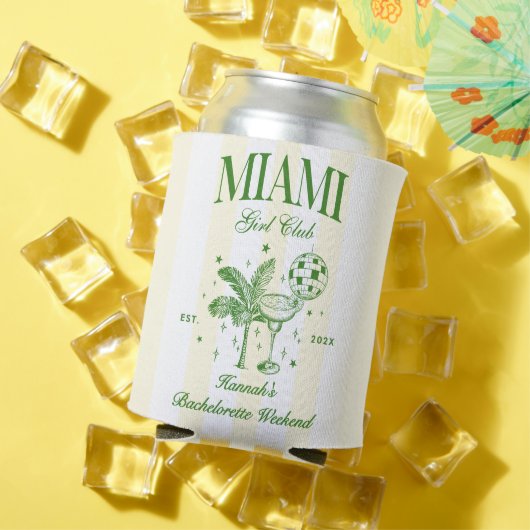 Retro Modern Green & Yellow Miami Bach Party Dosenkühler (In Situ Sommer)