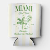 Retro Modern Green & Yellow Miami Bach Party Dosenkühler (Vorderseite)