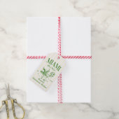 Retro Modern Green & Yellow Miami Bach Party Geschenkanhänger (Mit Garn)