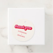 Retro Modern Groovy Bold Pink Red Custom Geschenkanhänger (Beispiel)