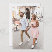 Retro Modern Groovy Fett Rosa Rot 2 Foto Save The Date (Rückseite)