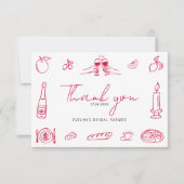 Retro Modern Hand Drawn Quirky Bridal Shower Dankeskarte (Vorderseite)