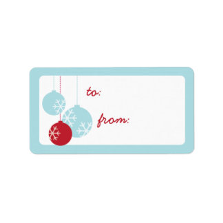 Retro Modern Holiday Ornaments Weihnachtsgeschenke Adressaufkleber