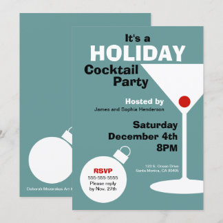 Retro Modern Holiday Party Einladung