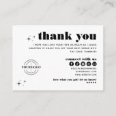 Retro Modern Juwelenpflege Danke Logo Business Begleitkarte (Rückseite)