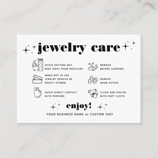 Retro Modern Juwelenpflege Danke Logo Business Begleitkarte (Vorderseite)