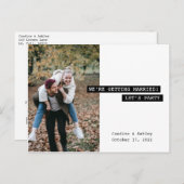 Retro Modern Label Maker Save the Date Foto Spaß Postkarte (Vorne/Hinten)