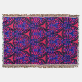 Retro Modern Magenta Electric Bloom Throw Blanket Decke