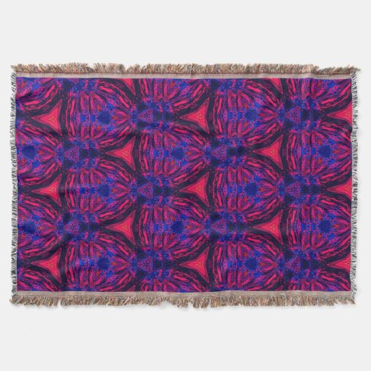 Retro Modern Magenta Electric Bloom Throw Blanket Decke (Vorderseite)