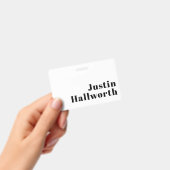 Retro Modern Minimal Name oder Geschäftsvorlage Ausweis (Handheld)