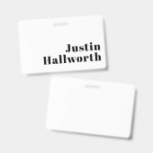 Retro Modern Minimal Name oder Geschäftsvorlage Ausweis (Vorder- & Rückseite)