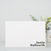 Retro Modern Minimal Name oder Geschäftsvorlage Briefpapier (Stehend Vorderseite)